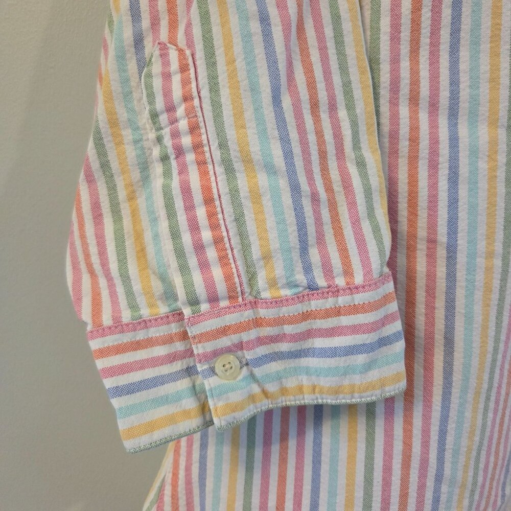 Womens Vintage 90s Ms. Lee Pastel Striped Button Down - Picture 6 of 7